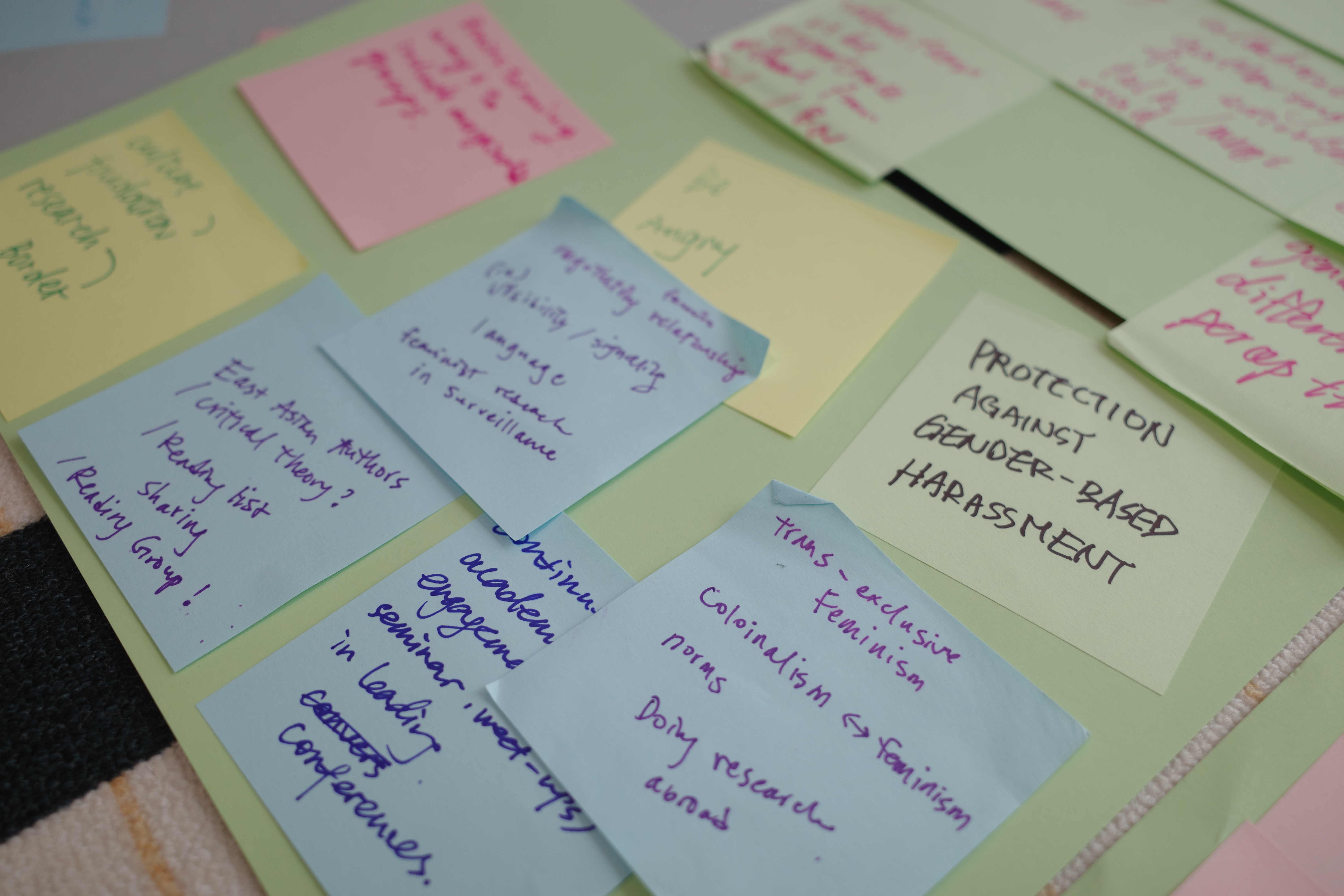 Close-up of discussion notes